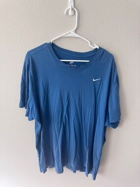 Nike Short-Sleeve Crew Tee in Blue with White Swoosh